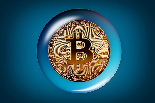 Bitcoin in einer Blase